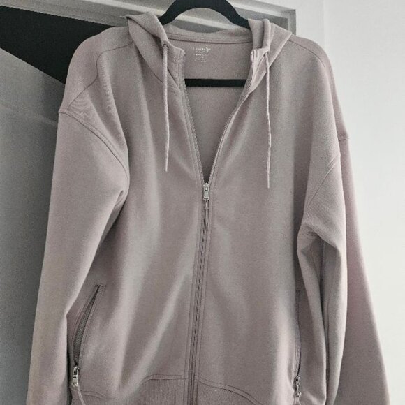 OLD NAVY ACTIVE DYNAMIC FLEECE BREATHABLE WOMEN'S HOODIE w/ZIP & POCKETS - SZ LG - Picture 1 of 5